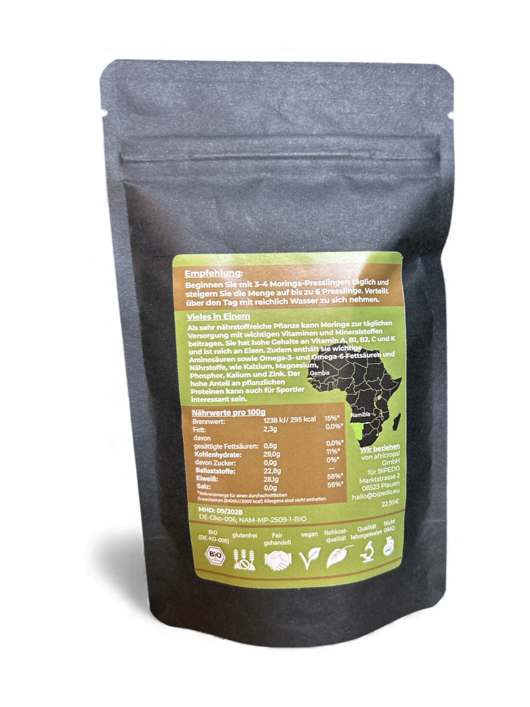 Moringa Presslinge 250 Stück von BIPEDO – Bio-Nahrungsmittel aus Moringablättern