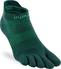 Injinji RUN Lightweight No-Show Zehensocken, Jade, COOLMAX®