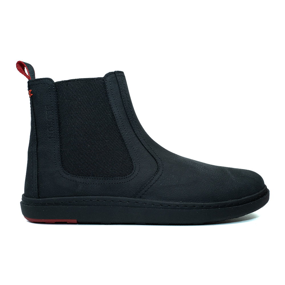 BLUSUN BLSN-060W Chelsea Boot Damen, Anthrazit, wasserabweisendes Nubukleder mit Wollfutter