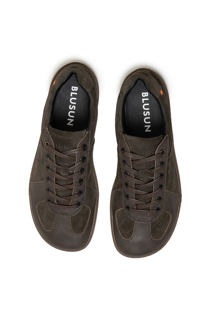 BLUSUN BLSN-200M Barfußschuh Herren, Dark Brown, Velours- und Nubukleder
