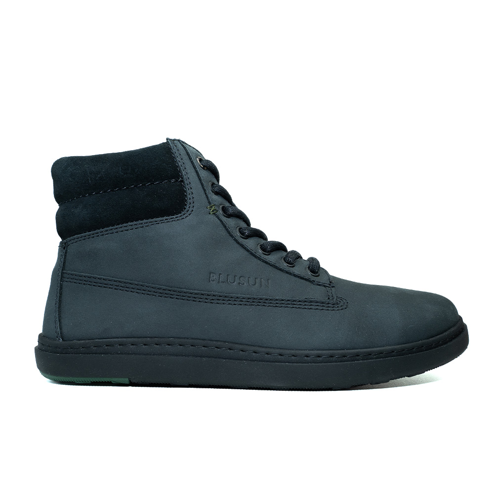 BLUSUN BLSN-020M Barfußschuh Herren, Anthrazit, Nubuk- und Veloursleder mit PrimaLoft®