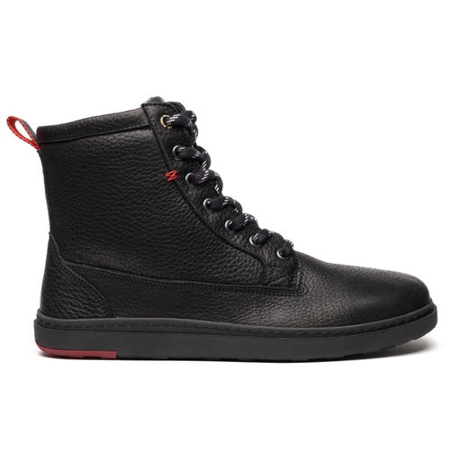 BLUSUN BLSN-080W Winterstiefel Damen, Deep Black, genarbtes Glattleder mit Wollfutter