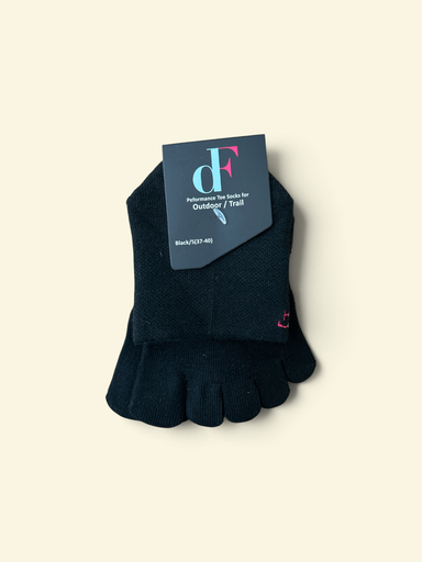 dF Mini-Crew Zehensocken, Black, für Outdoor und Trail